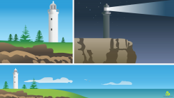 Lighthouse in Day and Night - Clip Art Library