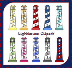 Lighthouse Clipart / Ocean Clipart / Boat Clipart