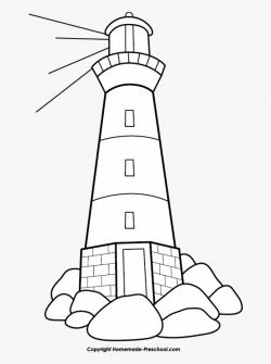 Lighthouse Clipart - Lighthouse On Rocks Clipart, Cliparts ...