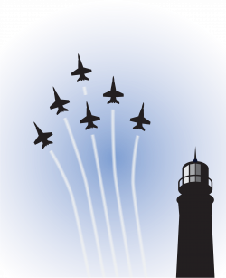Clipart - Blue Angels over Lighthouse