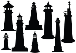 Lighthouse Silhouette Vector | Fonts | Silhouette clip art ...