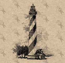 Vintage Lighthouse light tower storm image Instant Download printable  Antique drawing clipart digital graphic Transfer burlap paper HQ300dpi