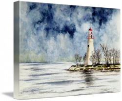 Marblehead Lighthouse (Winter Scene) by Michael Vigliotti