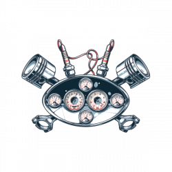 Printed vinyl Mechanic Pistons Electric Spark | Stickers Factory