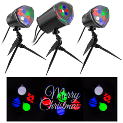 LightShow Multi-Color Whirl-A-Motion Static Merry Christmas ...