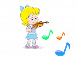 Violin Musical instrument Illustration - Little girl playing a ...