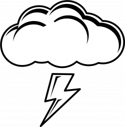 Cloud Lightning Clipart - Rainy Clipart Black And White ...