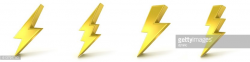 Lightning Symbols, 3d Golden Signs premium clipart ...