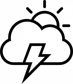 Storm Day Weather Interface Symbol Of Sun Cloud And A Lightning Bolt ...