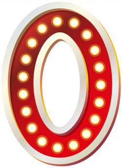 Red Number Zero with Lights PNG Clip Art Image | Gallery ...