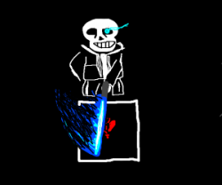 Sans hits you with a lightsaber - Drawception