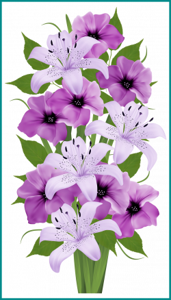 Best Purple Lilies Bouquet Clip Art Everyday For Cards Scrapbooking ...