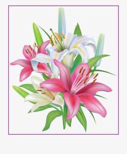 Lilies Flowers Decoration Png Clipart Image - Easter Lilies ...