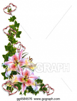 Clip Art - Lily floral wedding invitation . Stock ...