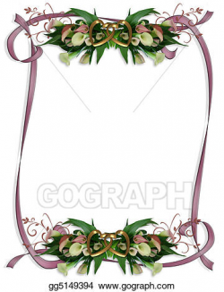 Drawing - Calla lilies border wedding invitation. Clipart ...