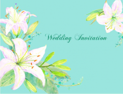 Watercolor white lily clipart printable, white wedding ...