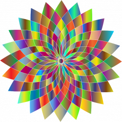 Clipart - Prismatic Abstract Flower Line Art II 3