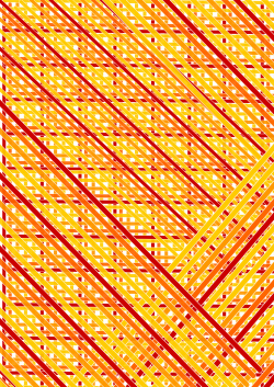 Clipart - red orange lines across double diagonal