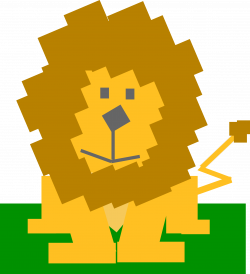 Clipart - Square animal cartoon lion