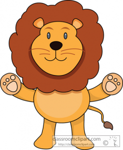 Clipart of a Cute Baby Male Lion with Big Blue Eyes by ...
