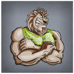 Muscular Lion With His Arms Crossed