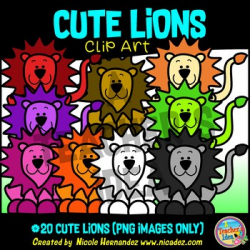 Cute Rainbow Lions Clipart for Teachers, Clip Art for Commercial Use