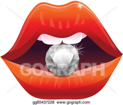 Vector Stock - Sexy lips with diamond . Clipart Illustration ...