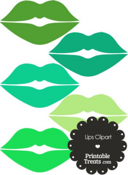 Lips Clipart in Shades of Green from PrintableTreats.com ...