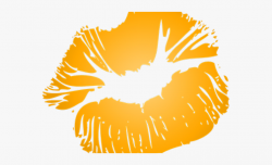 Kiss Clipart Orange - Yellow Lip Kiss #1713682 - Free ...