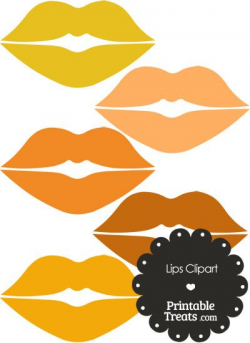 Lips Clipart in Shades of Orange from PrintableTreats.com ...
