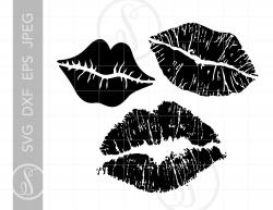 Lipstick Marks Svg Cut File Clipart Downloads | Lips Svg Dxf ...