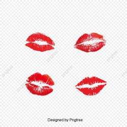 Red Lipstick Lip Print Simple Design Pattern, Red，color ...