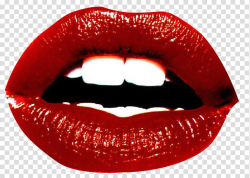 Lips, woman's lips with red lipstick transparent background ...