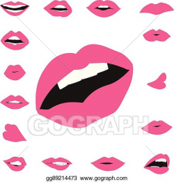 EPS Illustration - Woman's lip gestures set. Vector Clipart ...