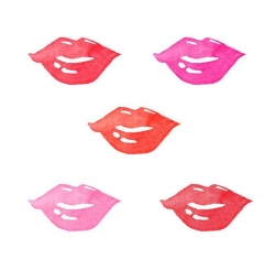 Watercolor Lips Set, Clip Art, Beauty, Cosmetic, Fashion, Glamour, Lip,  Makeup, Glossy