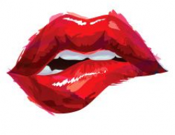 Biting lips vector art illustration | Artsy | Lips ...