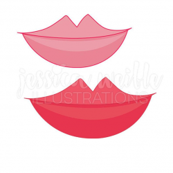 Kissy Lips Cute Digital Clipart, Cute Lips Clip art, Valentine Graphics,  Pink Red Lips Illustration, #073