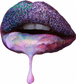galaxy lip makeup glitter unicorn purple teeth melting...