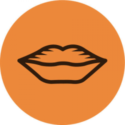 Stock Illustration - Illustration of lips on an orange ...