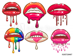 dripping lips vector clipart design - Buy this stock vector ...