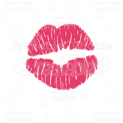 Lipstick Mark Kiss Free SVG Cutting File & Clipart