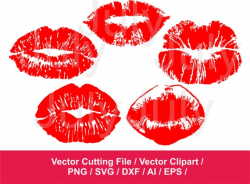 Lips svg file, Lips Clipart, Kiss Clip Art , Kiss Cutting Files, Kiss svg,  Lips Mark Clip Art, Lipstick Clipart, SVG, EPS, DXF, png
