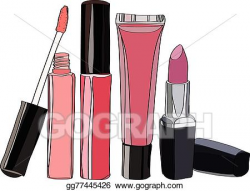 Vector Art - Cosmetics for lips - some lip gloss and ...