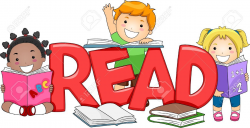 Stock Illustration | Borders | Kids reading, Student reading ...