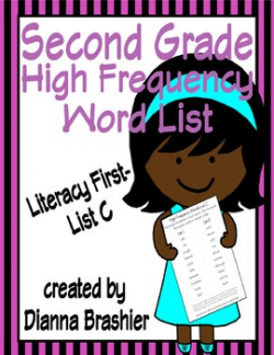 Second Grade Sight Words List C (Literacy First) Word List Homework Packet