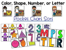 Letter, Number, Color, Shape Pocket Chart Sort | Pocket ...