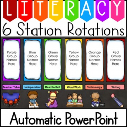 Literacy Centers Automatic Center Rotation PowerPoint