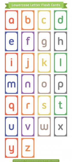 Free printable lowercase letter flash cards. Download them in PDF ...