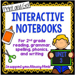 Second Grade Interactive Notebooks Unit 3 {FIVE SETS} Reading, Spelling,  Grammar