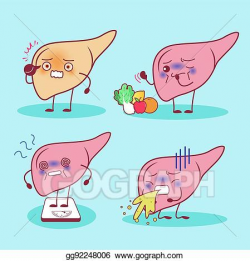 Vector Art - Liver with health problem. Clipart Drawing ...